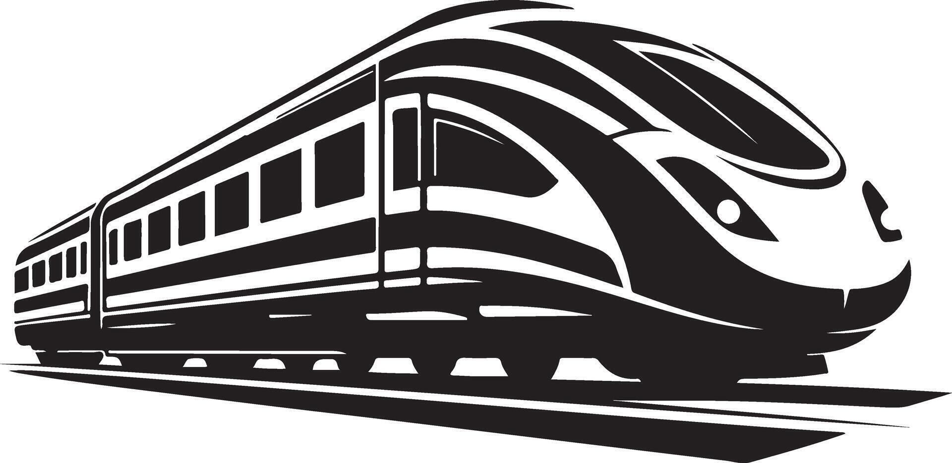 Modern high-speed train side view icon, Silhouette Illustration vector