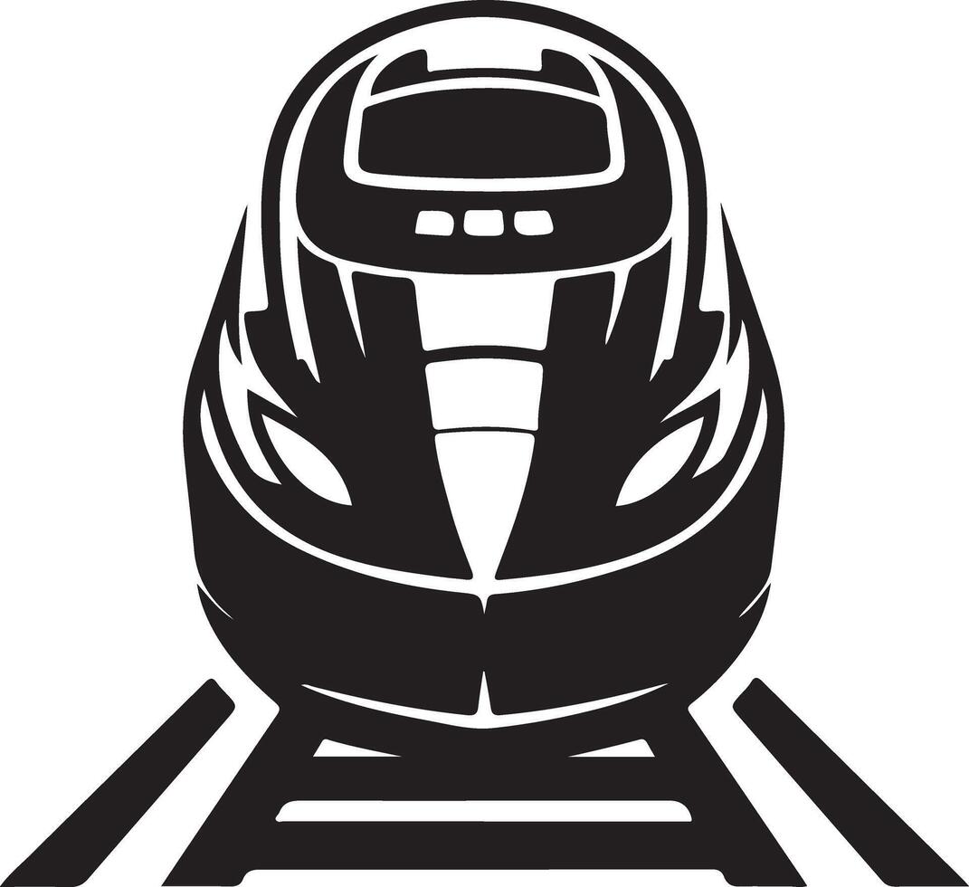 Bullet train front-facing silhouette icon Silhouette Illustration vector
