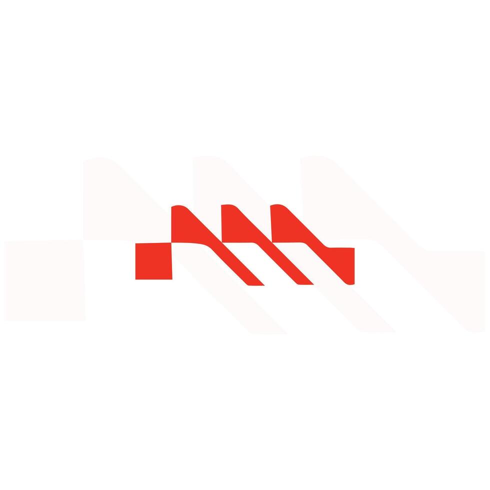 Red zigzag pattern logo with geometric shapes, modern design vector