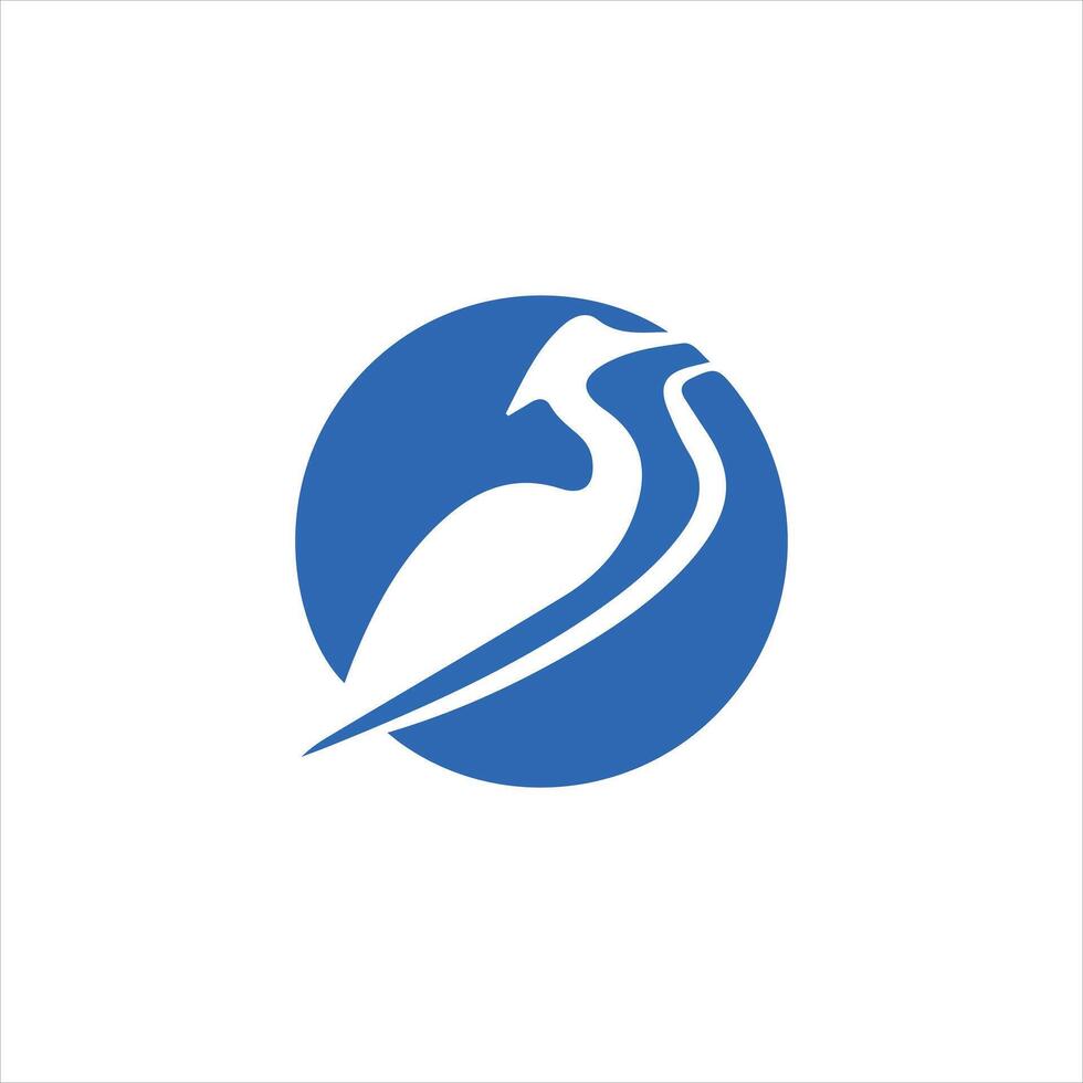 Simple Blue Bird Logo Design in Circular Frame for Tech Startup Identity Design, Environmental Campaigns, Flight Circle, Travel Agency Branding vector