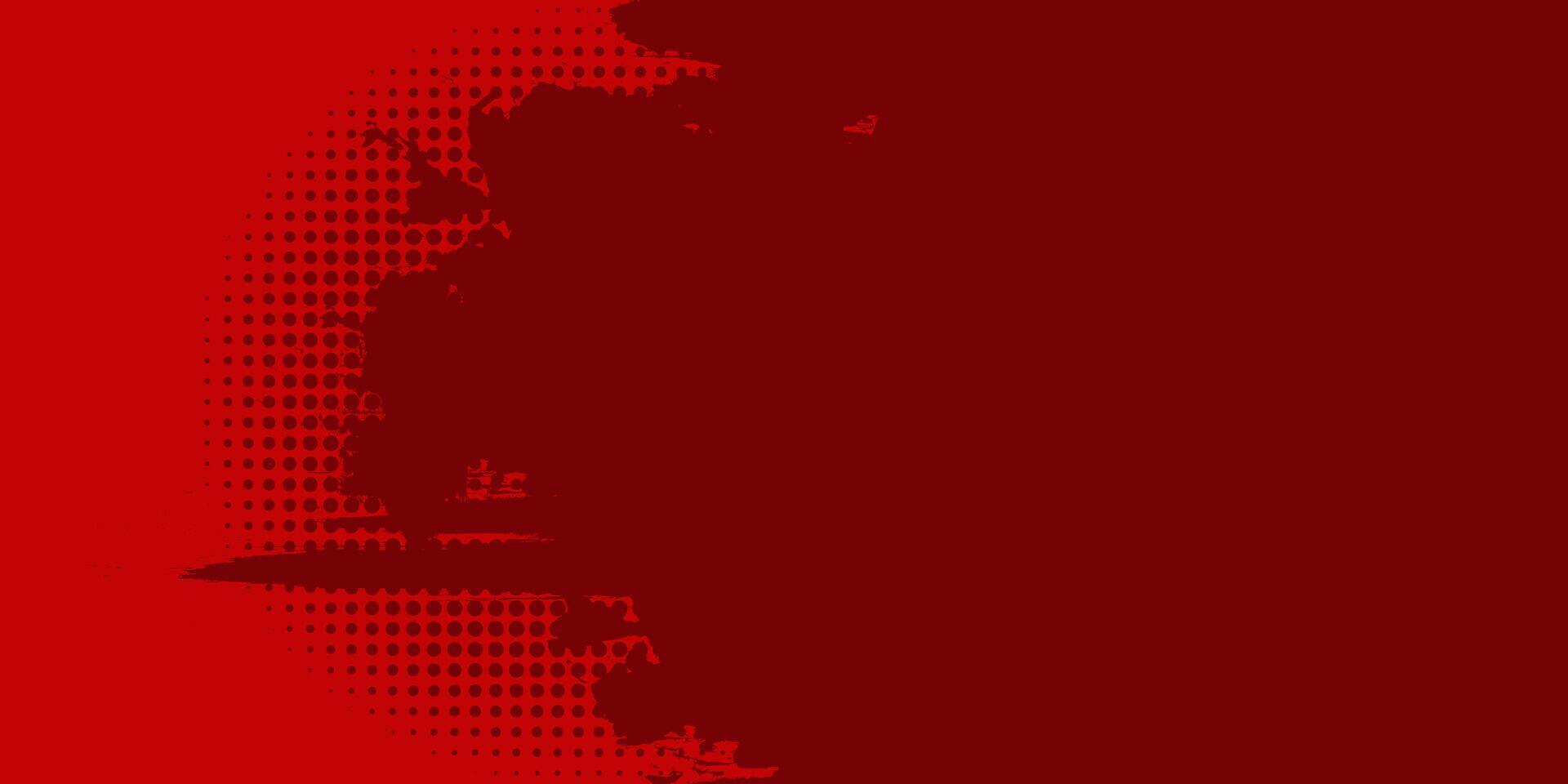Red Grunge-Inspired Brush Background with Sporty Vibes and Halftone Textures vector