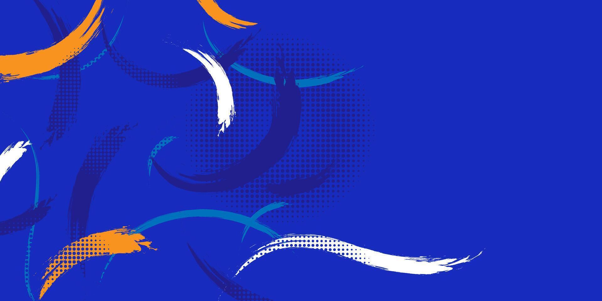 High-Energy Sport Background with Blue and White Abstract Grunge, Brush Lines, and Halftone Texture vector