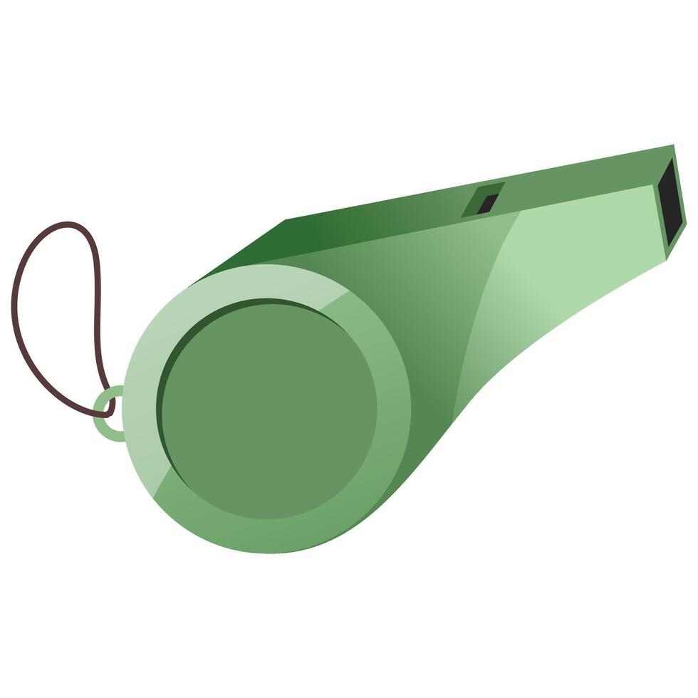 A green whistle on a white background vector