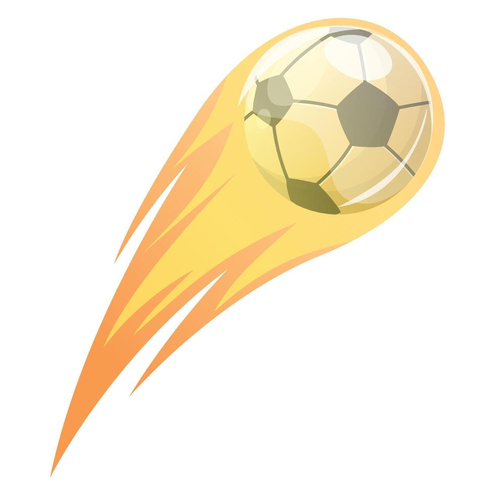 A soccer ball with a yellow and orange flame vector