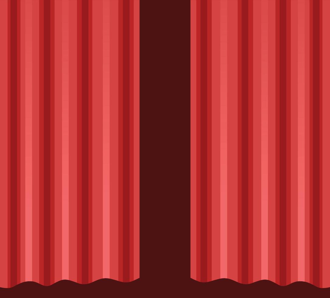 Red curtain with a black background vector