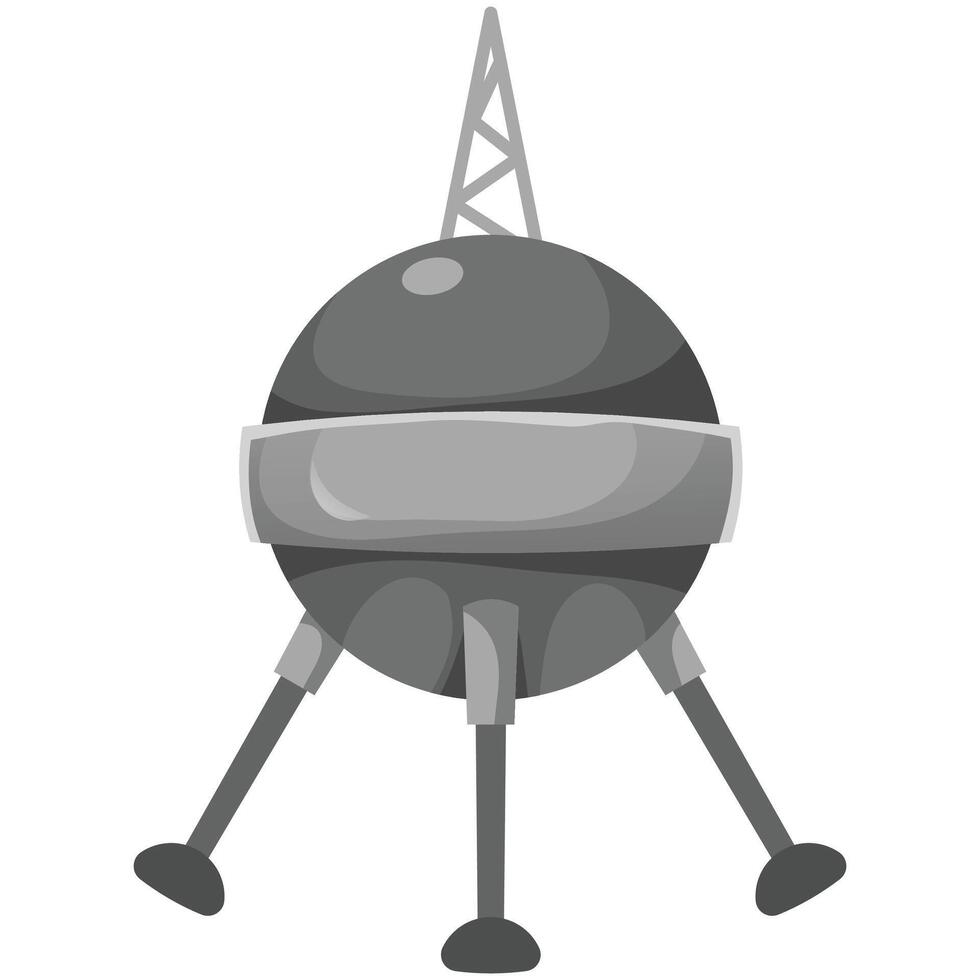 Space station icon in cartoon style vector