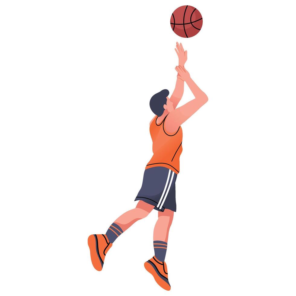 Basketball player in action vector