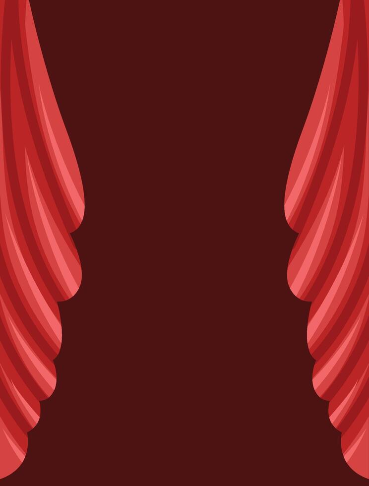 Red curtains with a black background vector