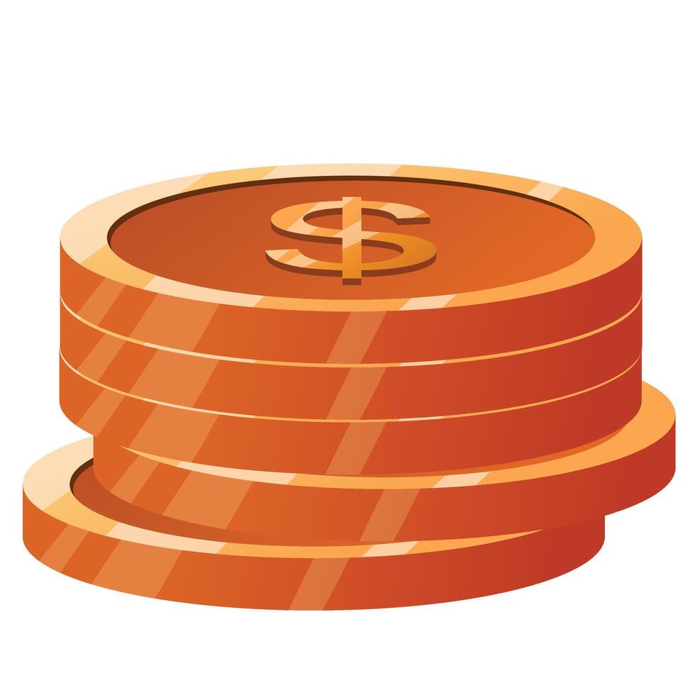 A stack of coins with dollar sign on top vector