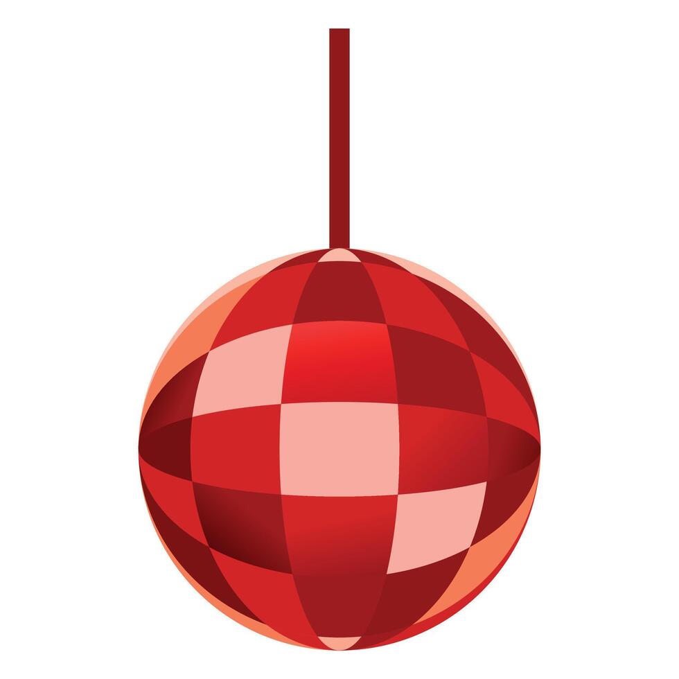 Red christmas ball with a checkered pattern vector