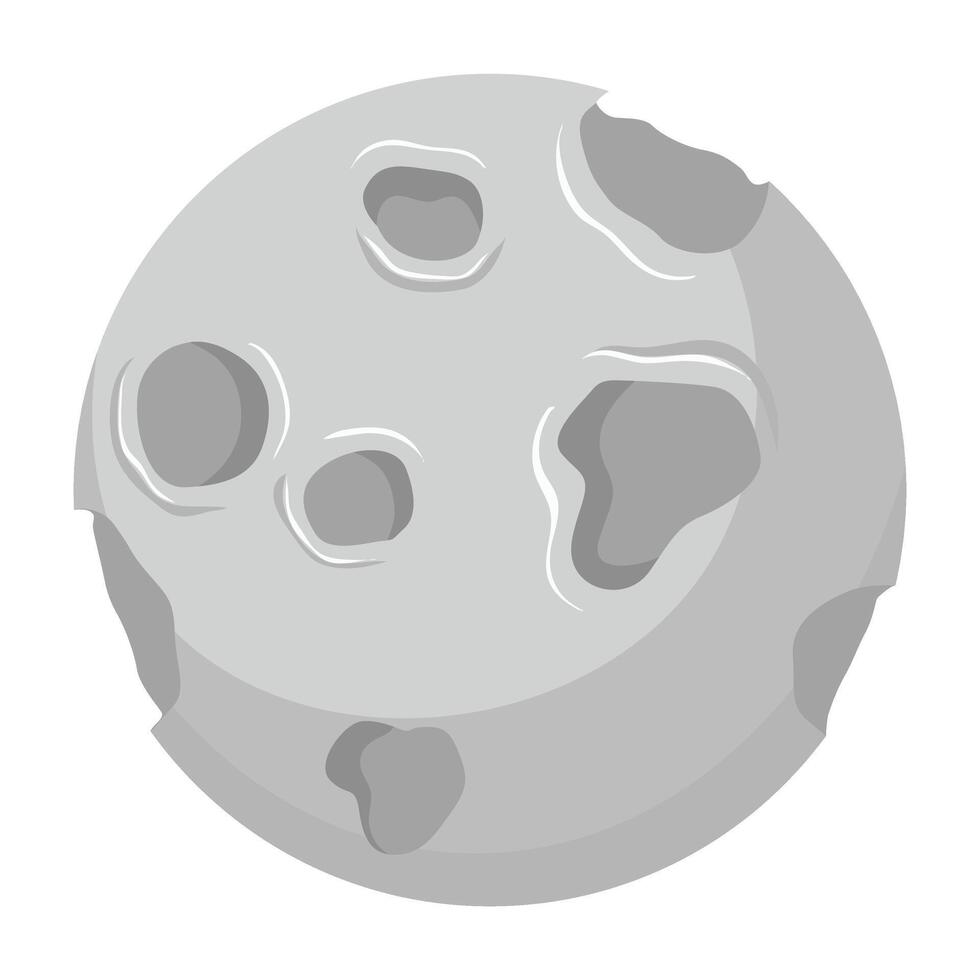 A cartoon moon with holes in it vector