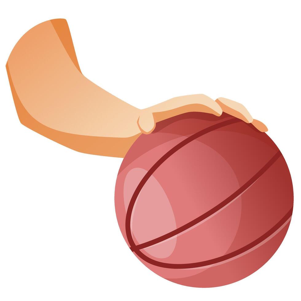 Hand holding basketball vector