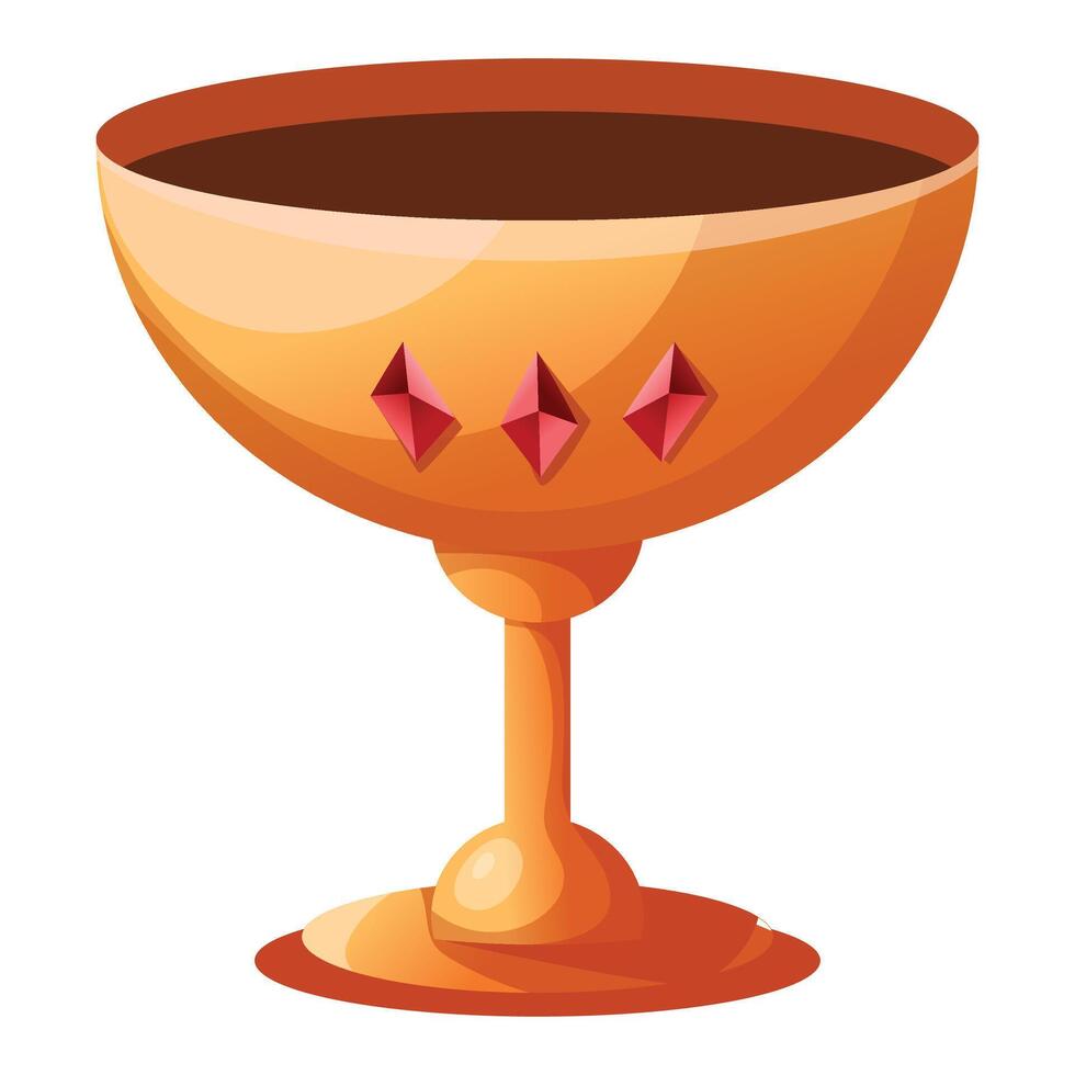 Golden goblet with diamonds vector