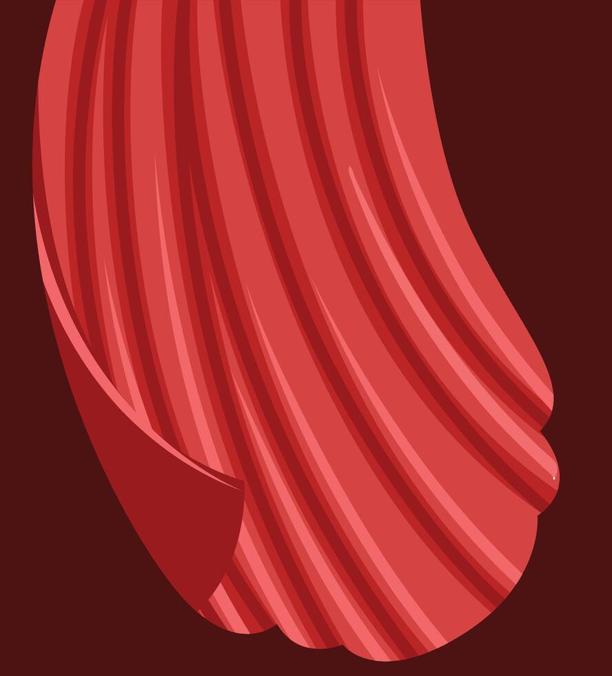 A red scarf with a red ribbon on it vector