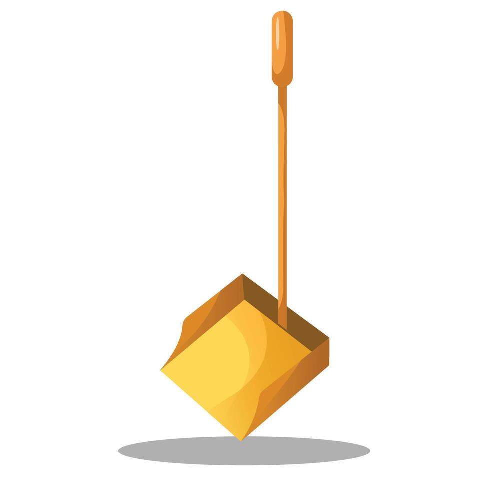 A shovel with a stick and a piece of cheese vector