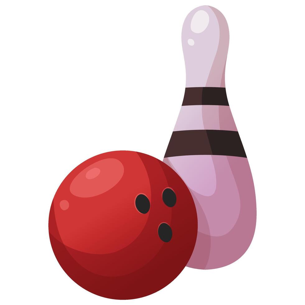 Bowling ball and skittles illustration vector