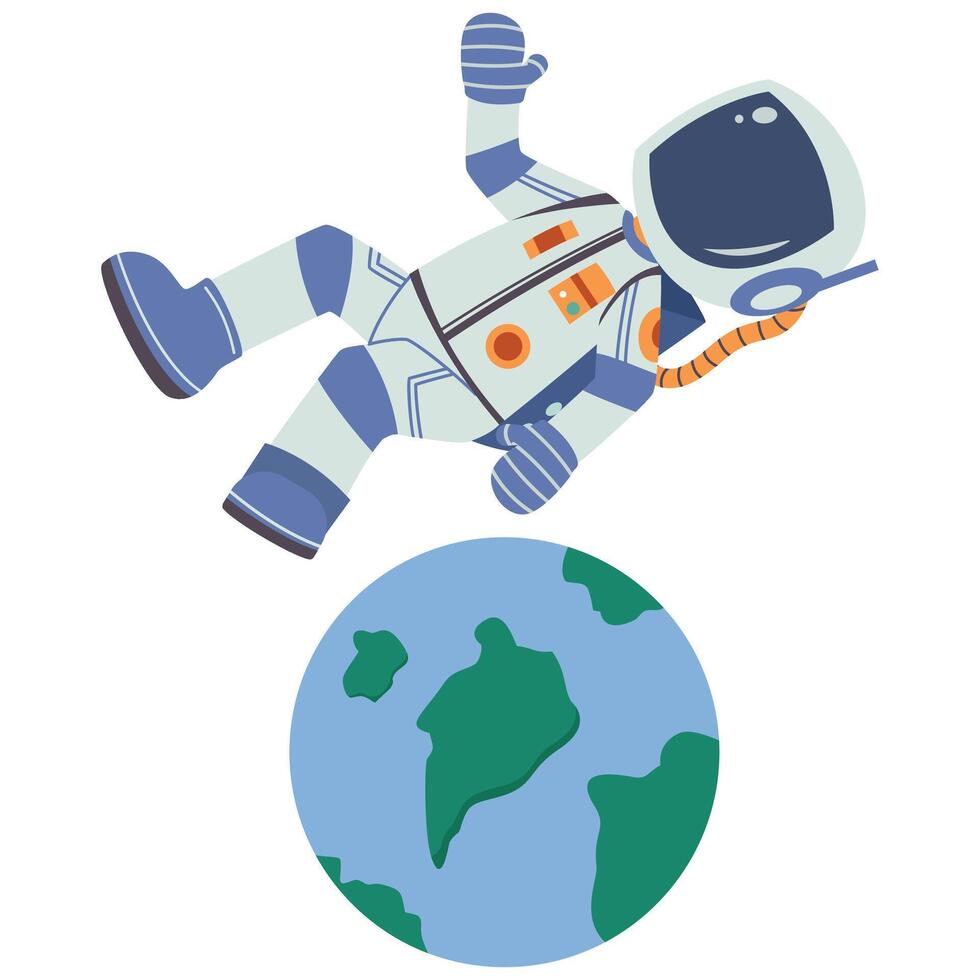 An astronaut falling from the earth vector