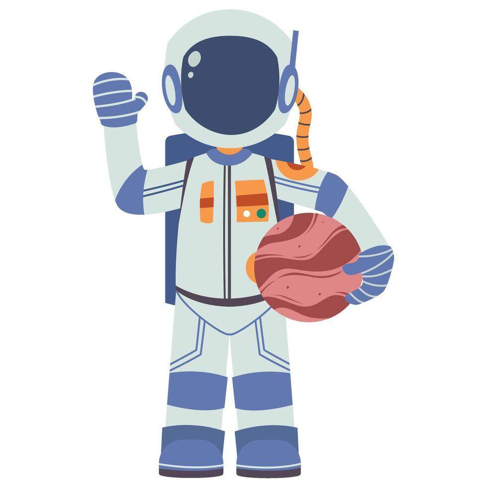 Astronaut with a heart illustration vector