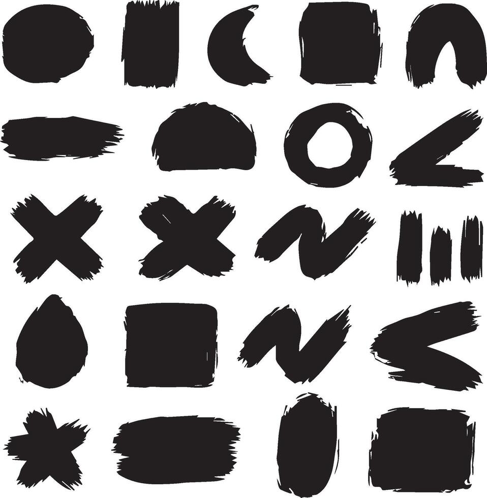 set of brushes doodles vector