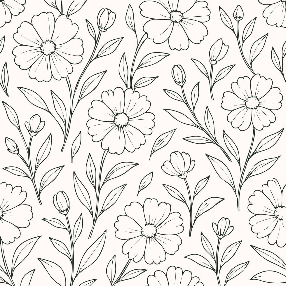 Vintage Lily and Floral Pattern Collection vector