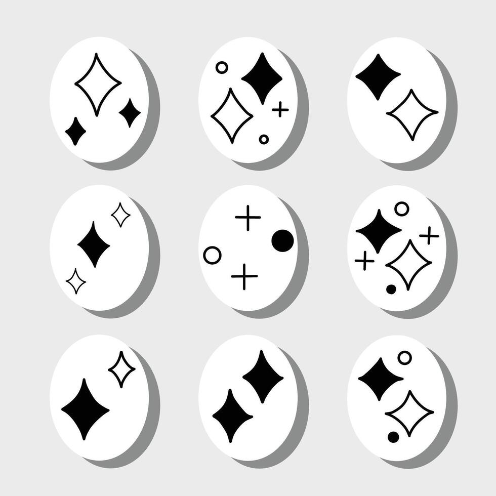 Set of sparkle icons illustration vector