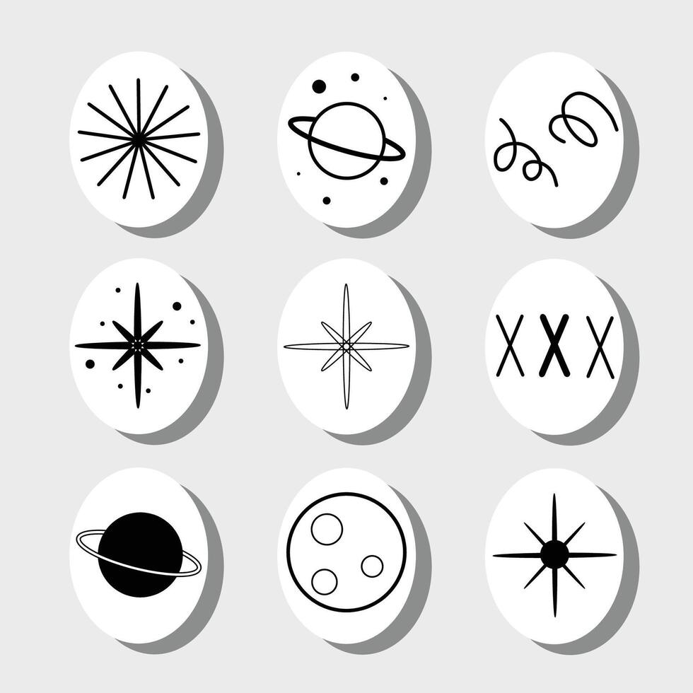 Set of planet galaxy icons illustration vector