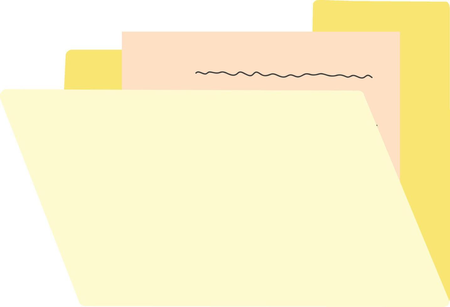 Light Yellow folder files with paper inside illustration vector