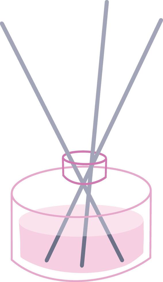 illustration of a pink air freshener reed diffuser vector