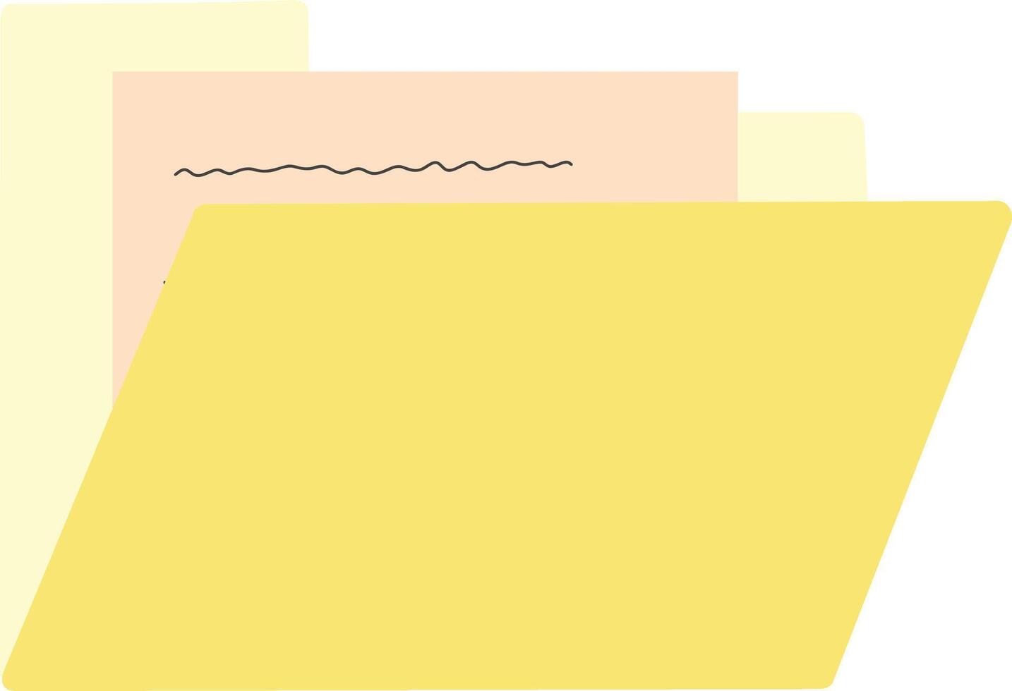 Yellow folder files with paper inside illustration vector