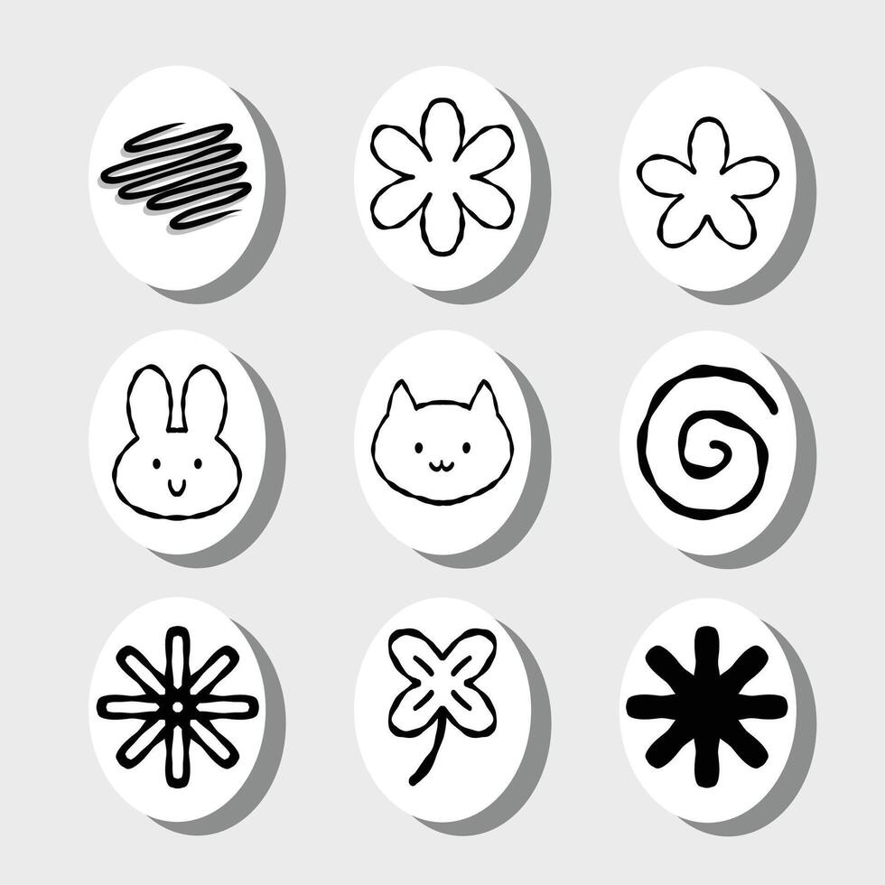 Set of easter icons illustration vector