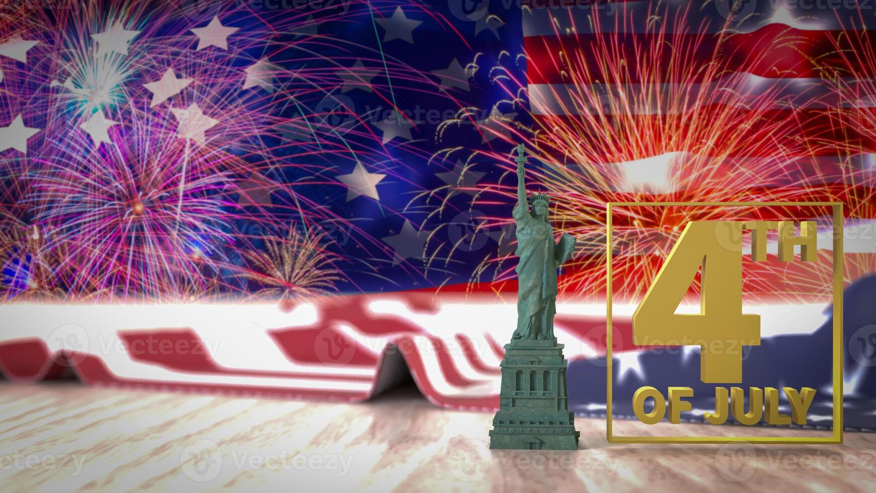 The 4TH July for Independence Day concept 3d Rendering. photo