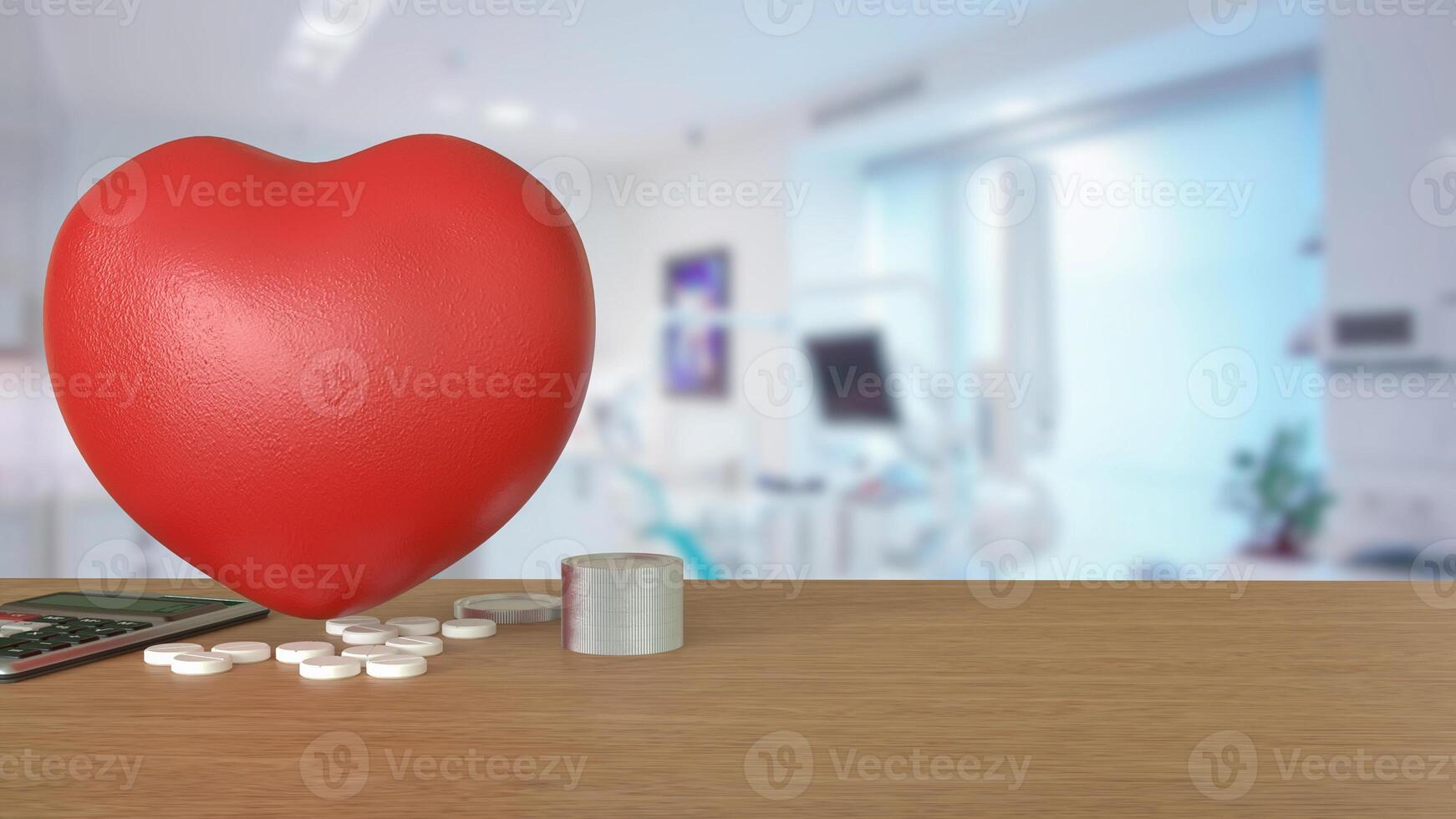The Heart and drug for health or medical concept 3d Rendering. photo