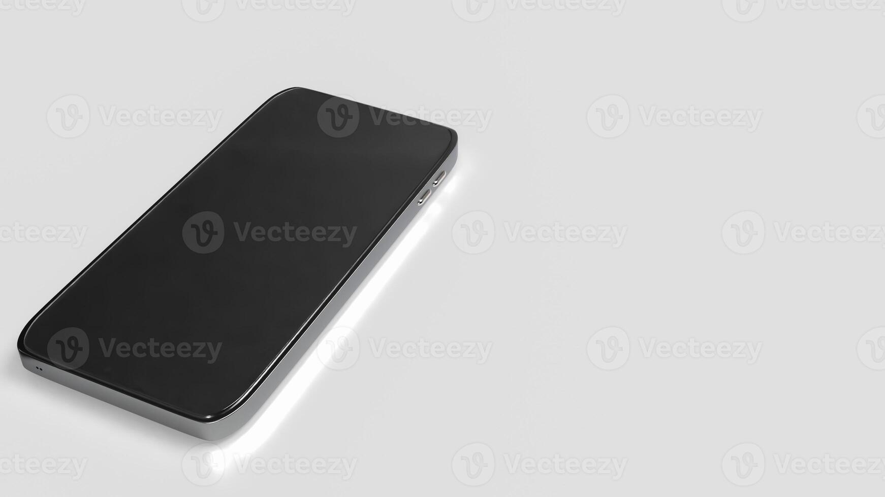 Mobile phone on white background 3d Rendering. photo
