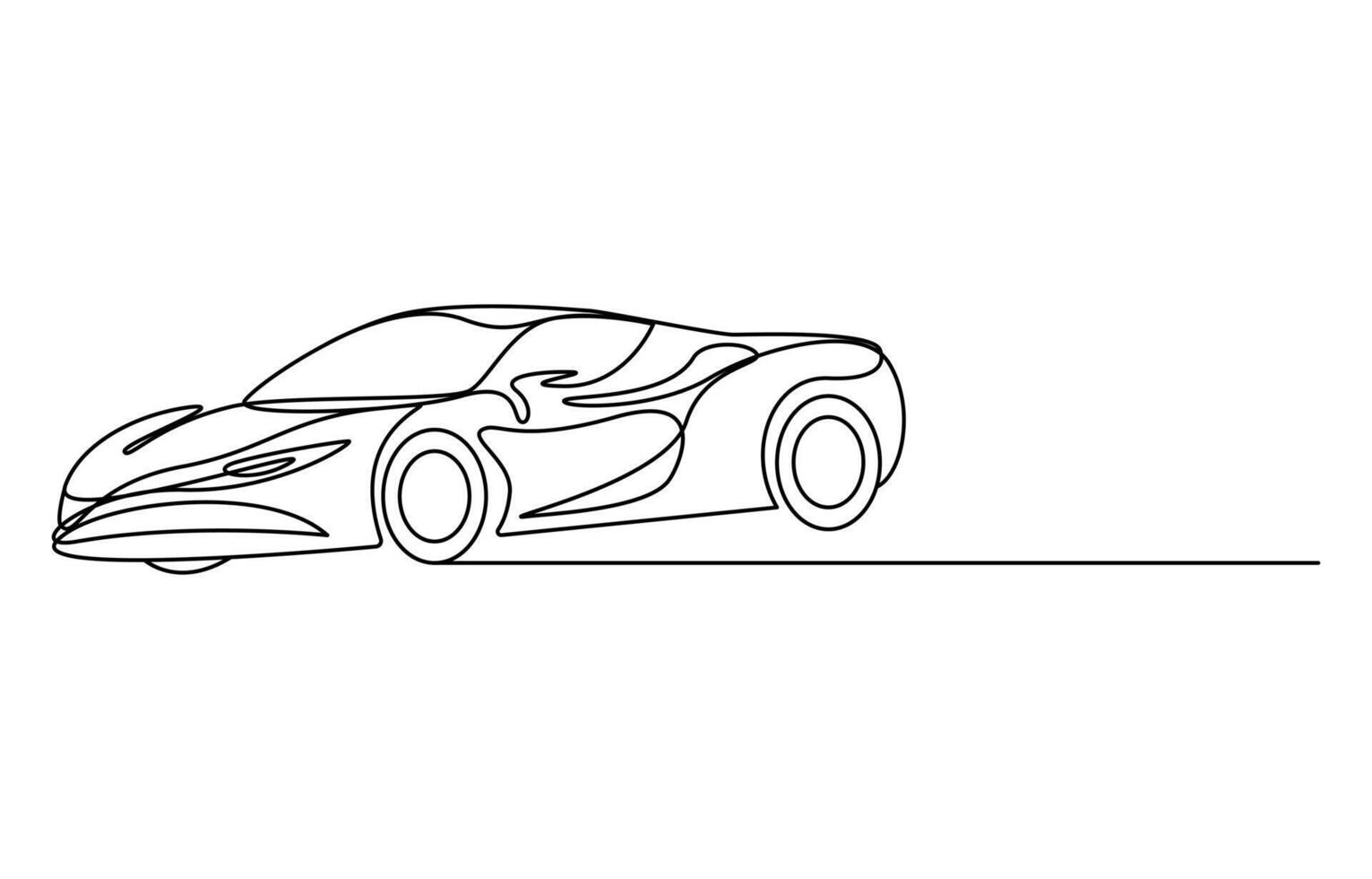 Modern city car continuous one line drawing vector