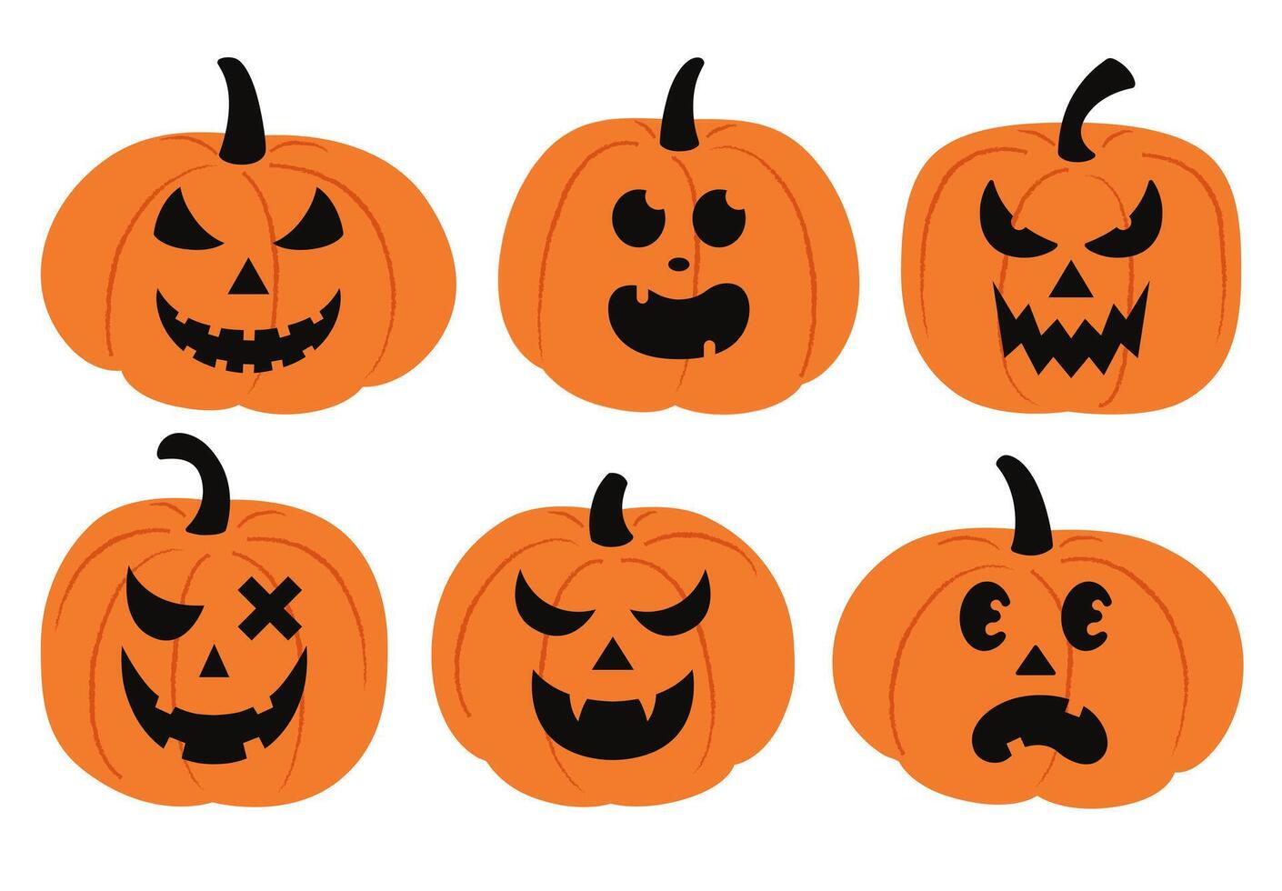 Jack O Lantern Pumpkin Set vector
