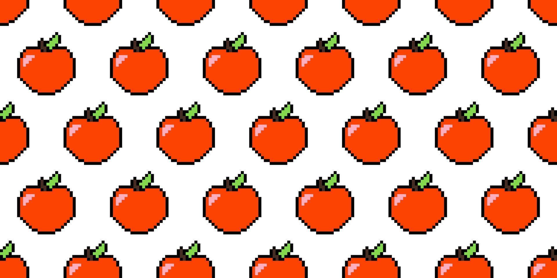 Red apple emoji in pixel art style on a white background. Vintage 8-bit texture. Minimalistic pixel graphic. Fruit symbol. Old style. 80s and 90s game object design. Back to school. vector