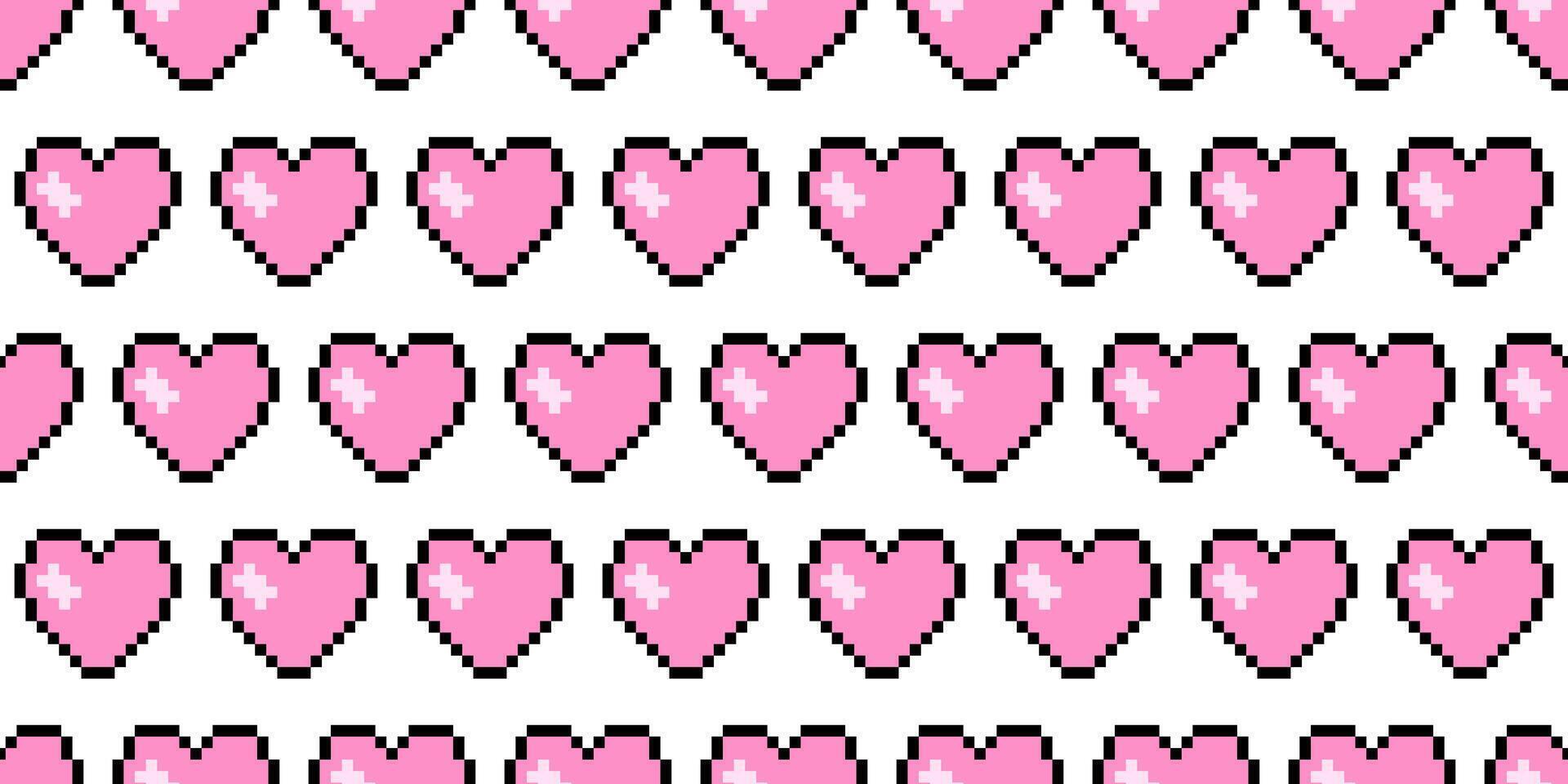 Pink heart emoji. Pixel art pattern. White background. Vintage 8-bit texture. Minimalistic pixel graphic. Valentine's Day. Old style. 80s, and 90s game object design. Backdrop design vector