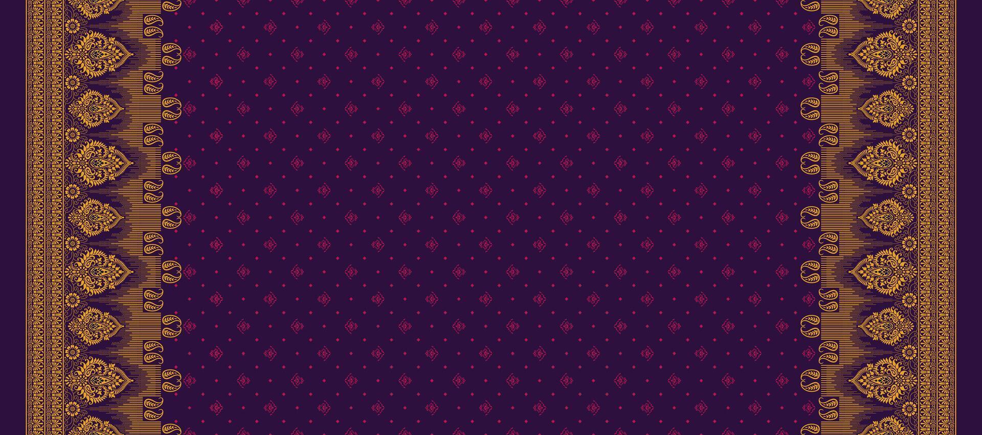 a purple and gold border with ornate design vector