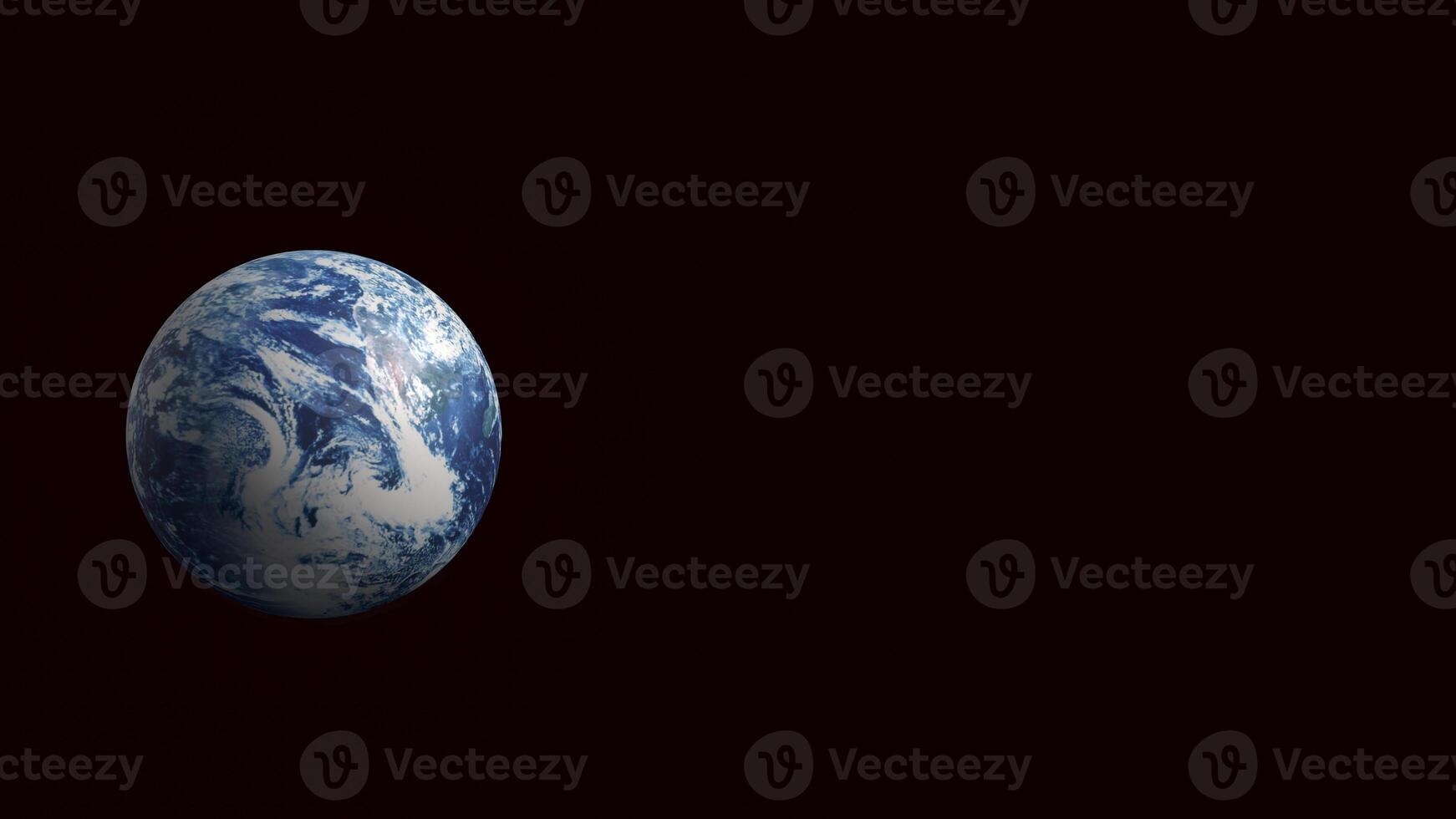The World on Black Background for education or sci concept 3d Rendering. photo