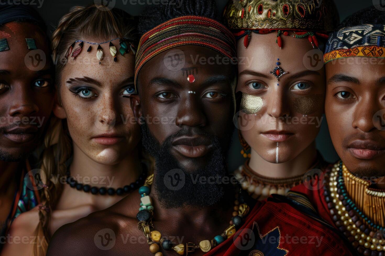 Diverse group of people showing cultural diversity and ethnic harmony photo