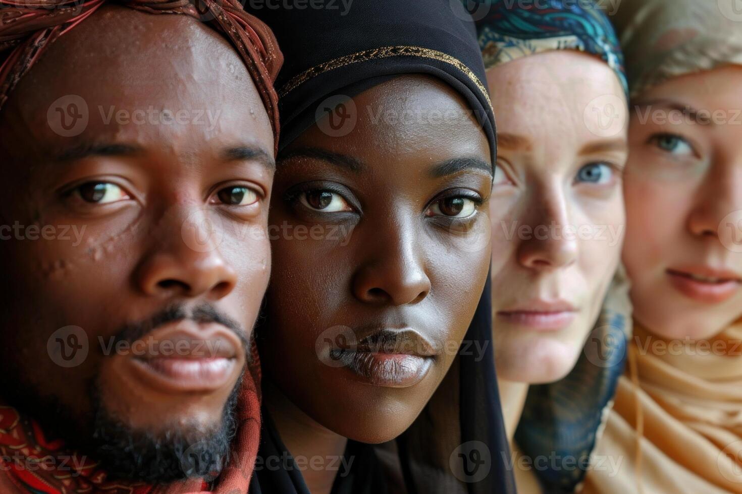 Diverse group of people showing equality and tolerance photo