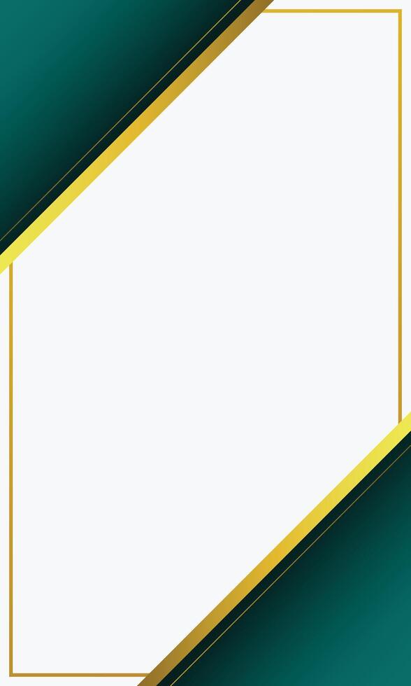 Blank brochure template with green and gold border vector