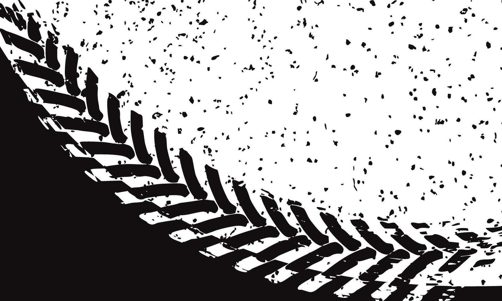 Black and White Tire Tracks Background on Textured Surface vector