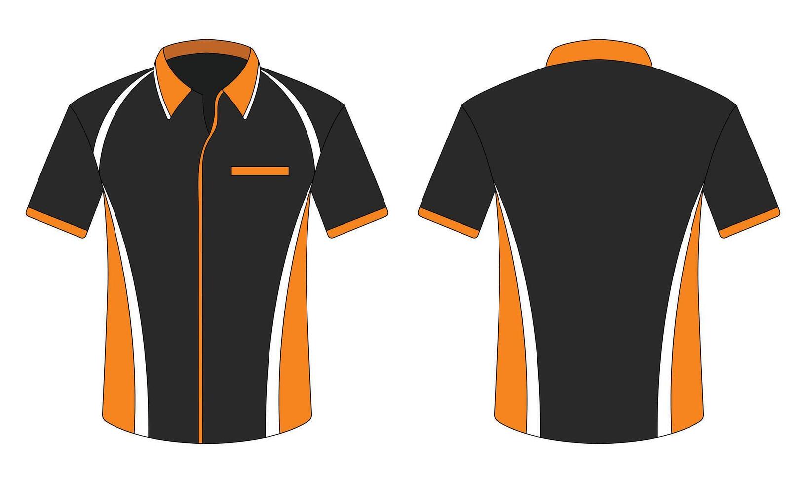 Black and Orange Shirt Work Uniform Template vector