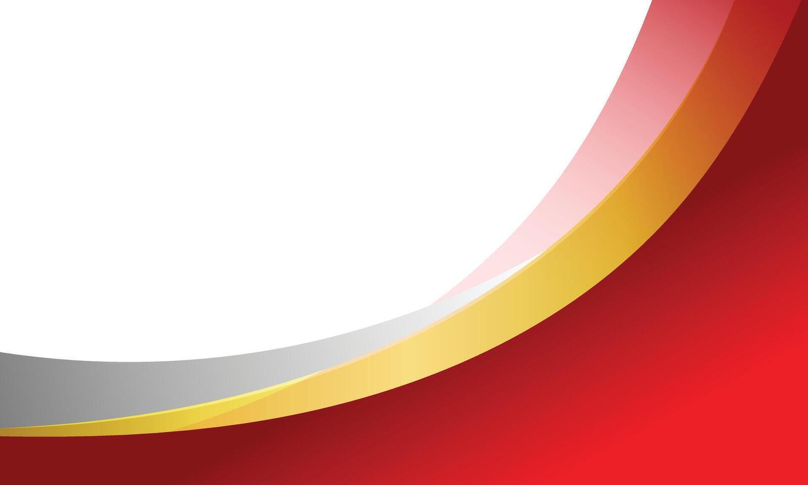 Abstract red and gold curved lines modern background vector
