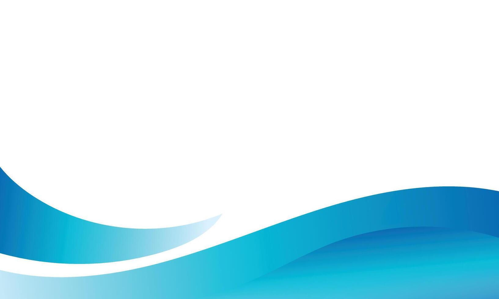 Abstract curved blue wave blank background vector