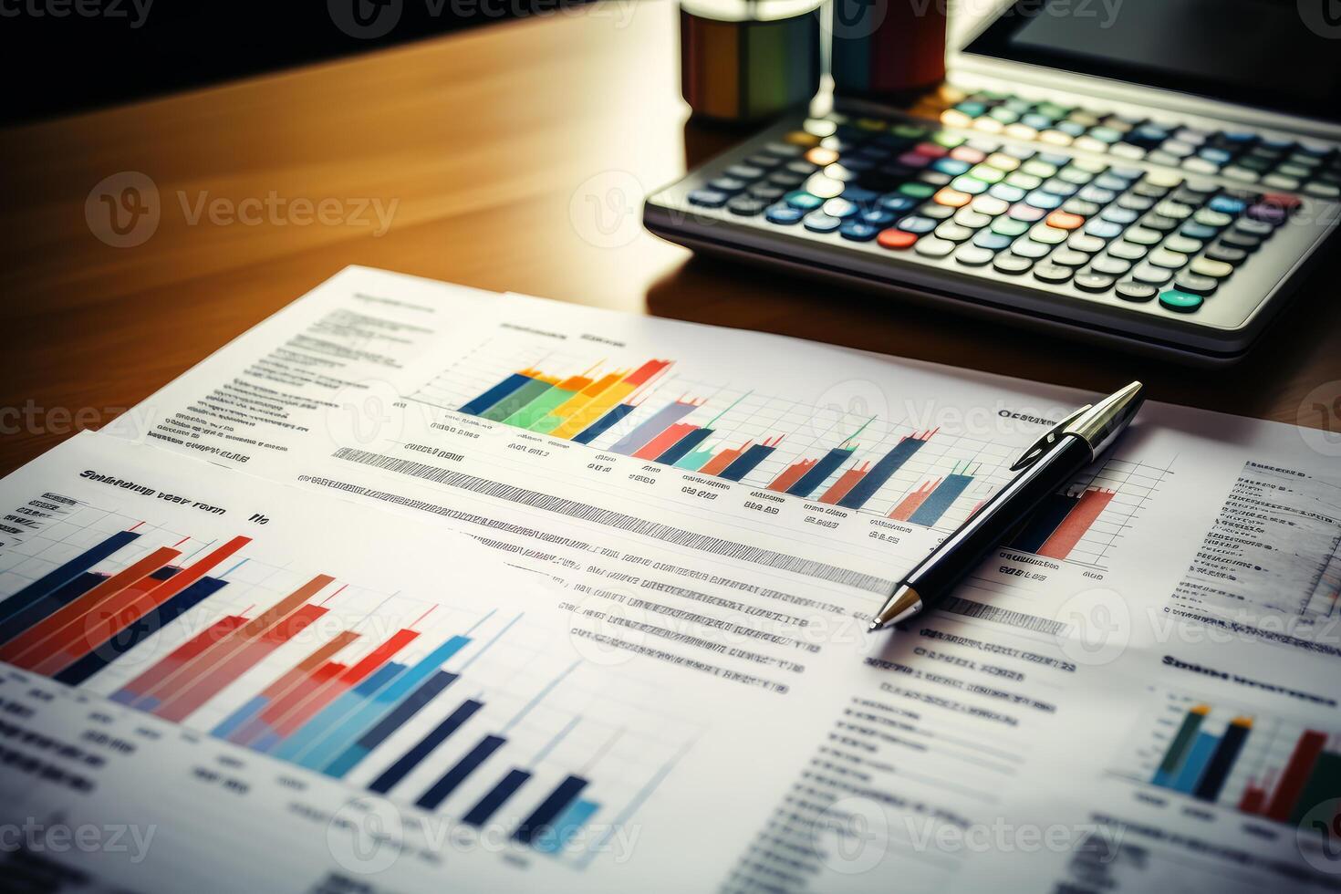 Financial advisor analyzing charts and graphs for investment strategy photo