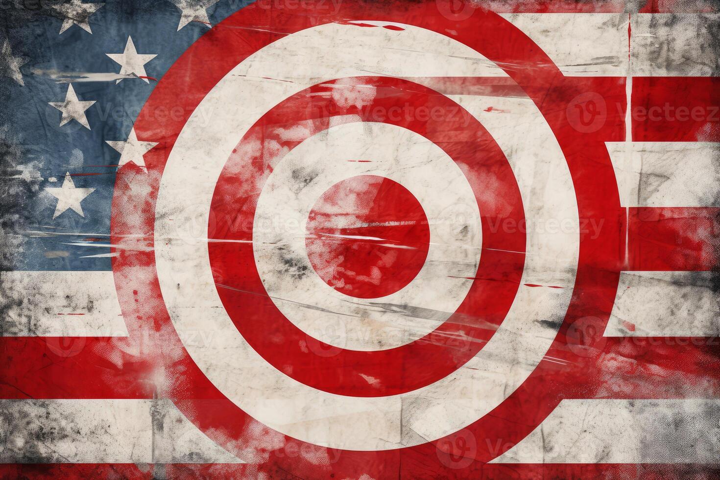 Target overlaying distressed american flag symbolizing political issues photo