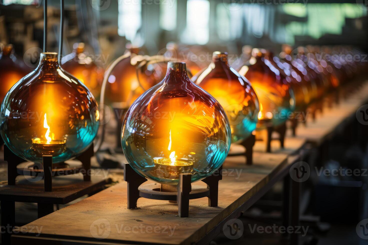 Glass lamps manufacturing process, lighting up modern homes with exquisite craftsmanship photo