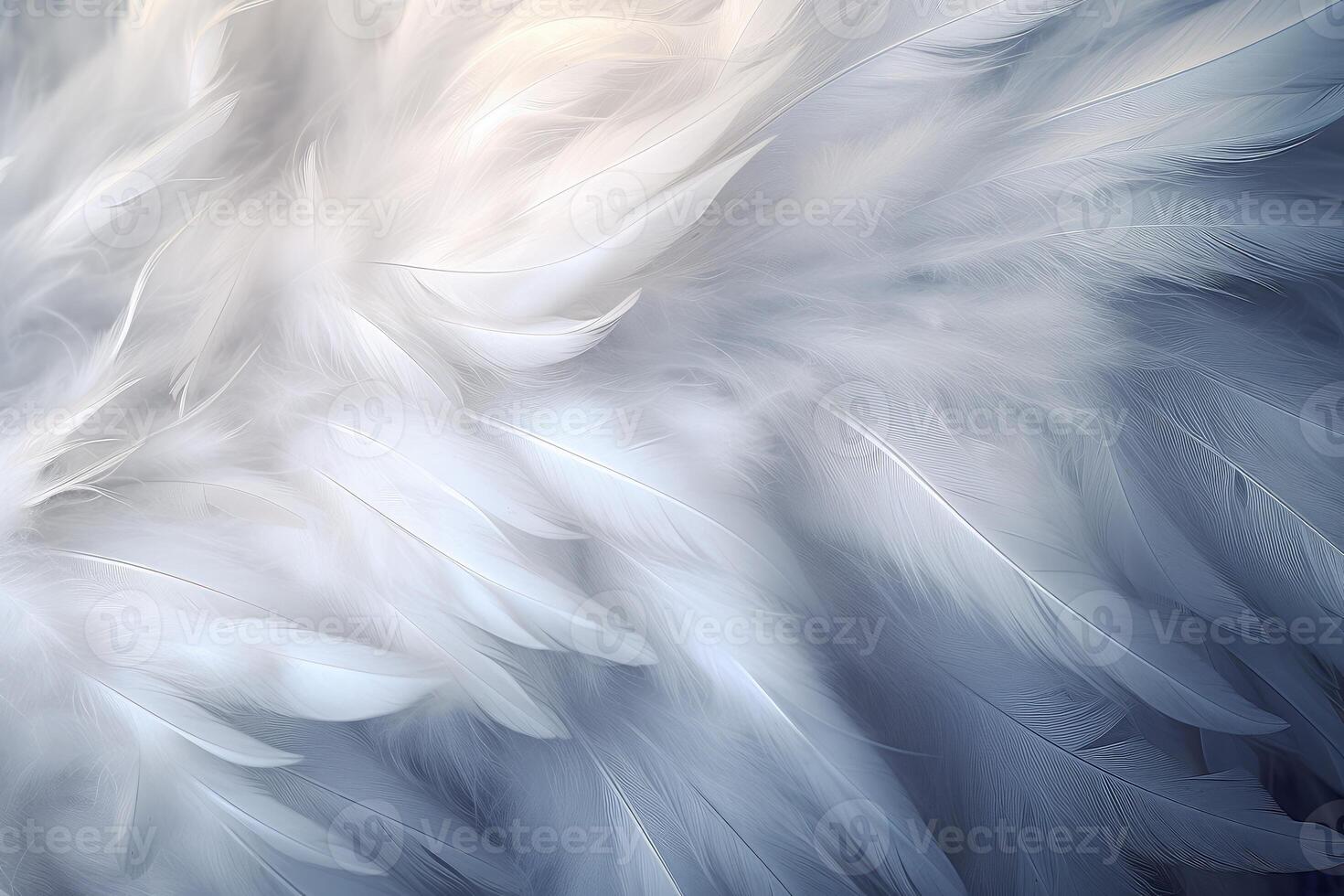 Beautiful white bird feathers creating a soft and delicate background photo